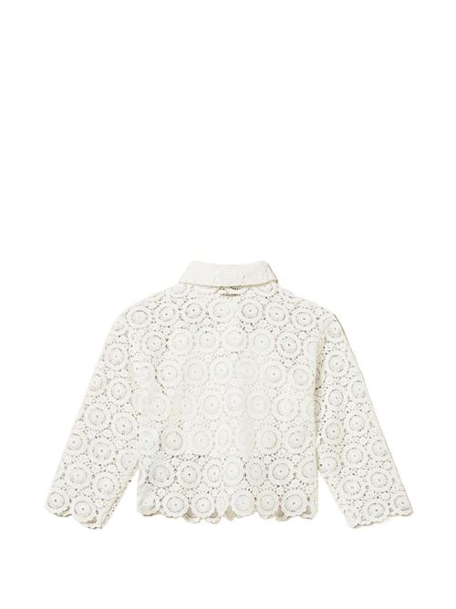 Camicia bambina Twinset off white in pizzo macramè TWINSET Kids | 261GJ2Q2500526